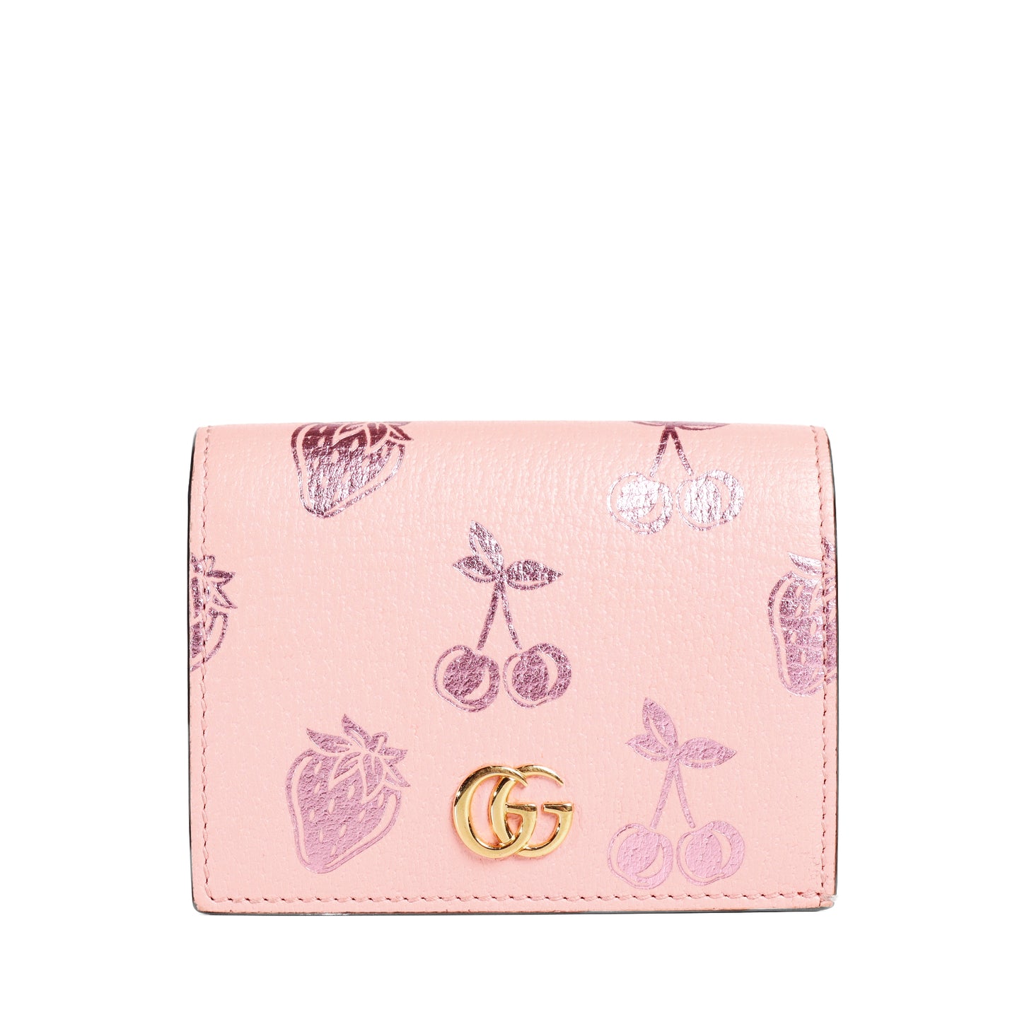 Pre-Owned Gucci Strawberry Pink Calfskin Wallet 33826848