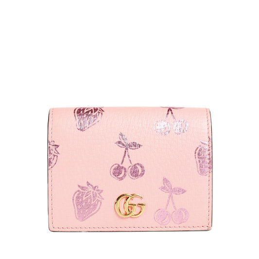 Pre-Owned Gucci Strawberry Pink Calfskin Wallet 33826848