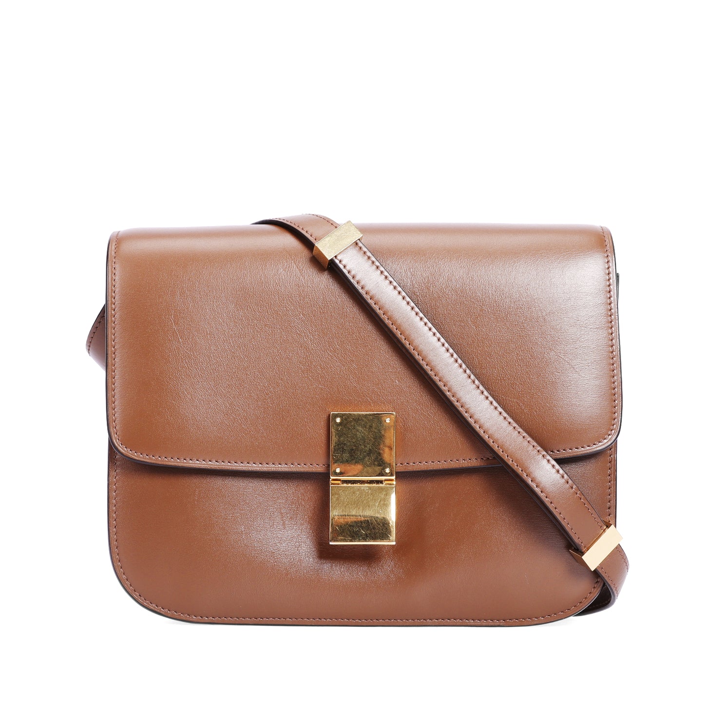 Pre-Owned Céline Brown Smooth Calfskin Leather Box Crossbody Bag 33846385