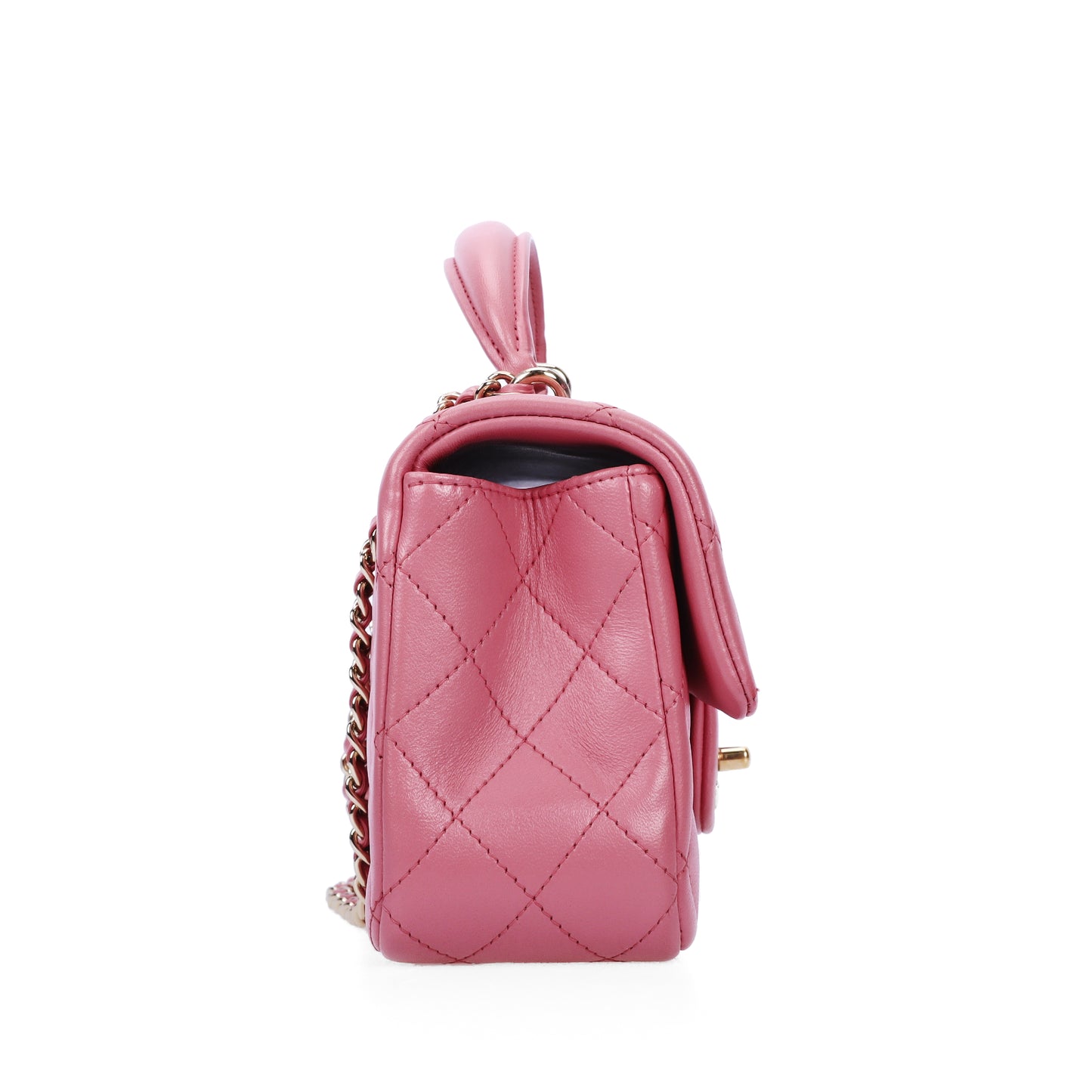 Pre-Owned Chanel Classic Flap Pink Lambskin Shoulder Bag 34250421