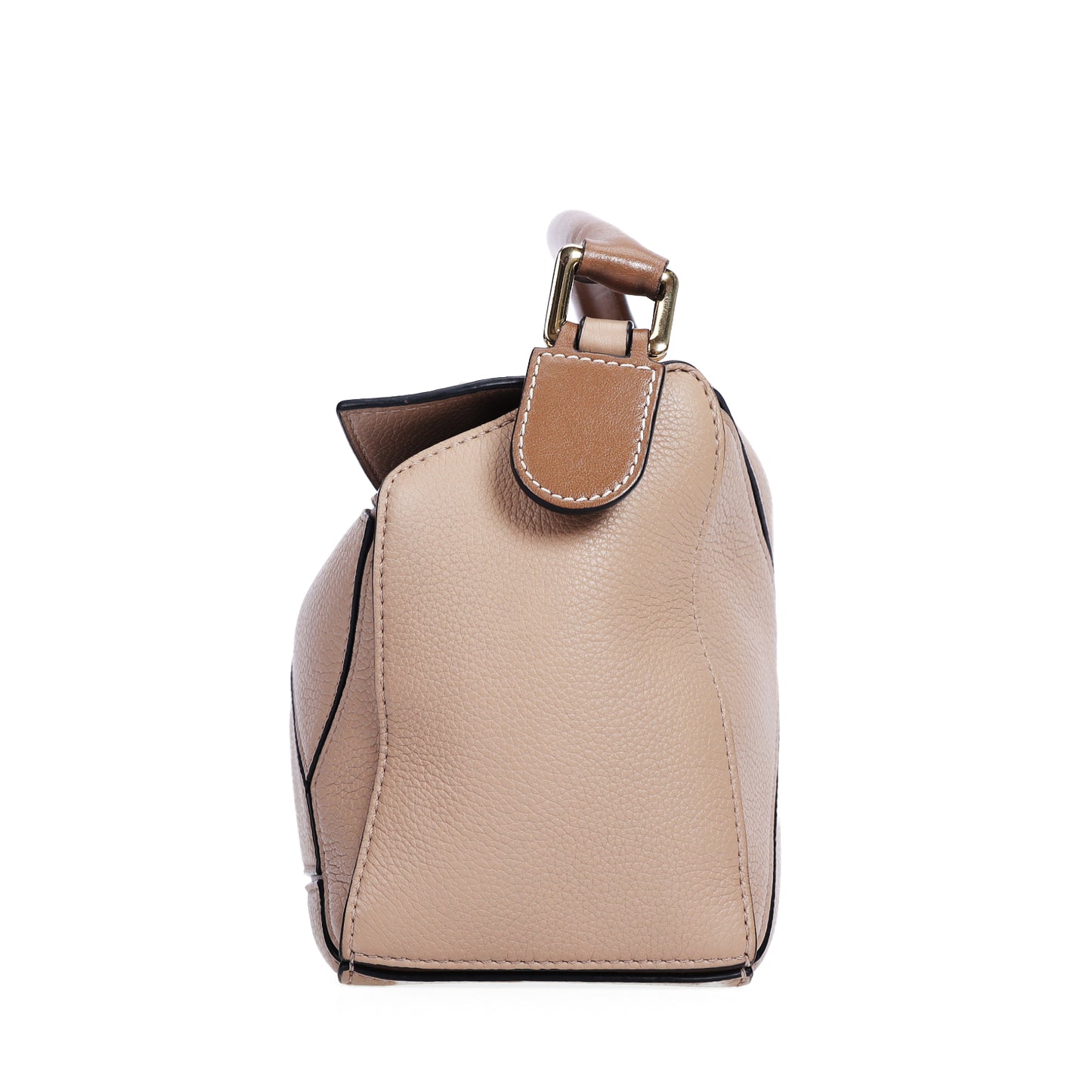 Pre-Owned Loewe Puzzle Beige Calfskin Shoulder Bag 34278693