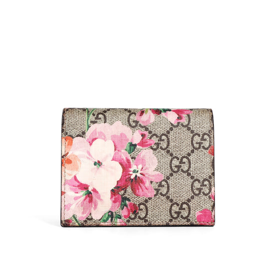 Pre-Owned Gucci GG Blooms Bifold Pink GG Supreme Canvas Wallet 34296656