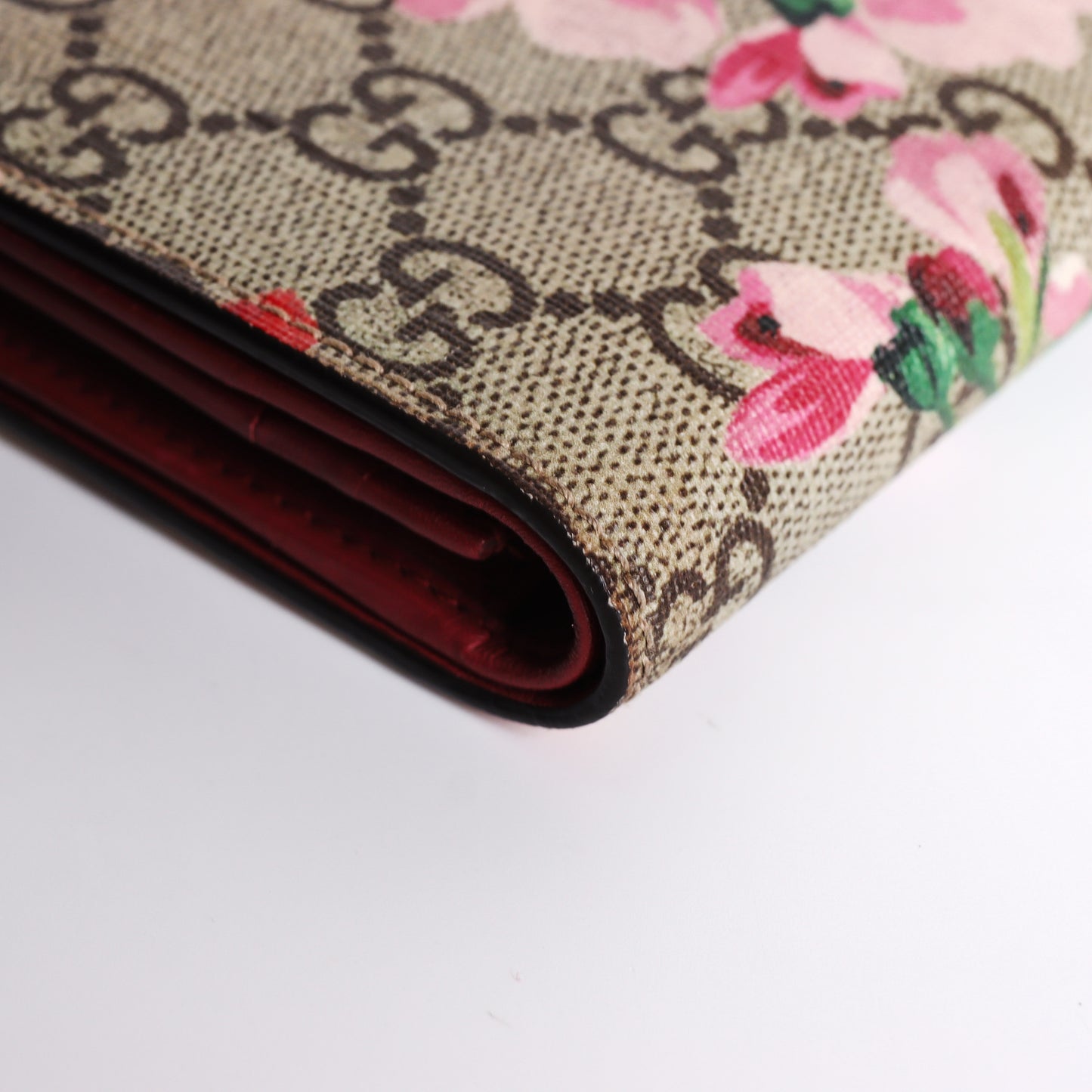 Pre-Owned Gucci GG Blooms Bifold Pink GG Supreme Canvas Wallet 34296656