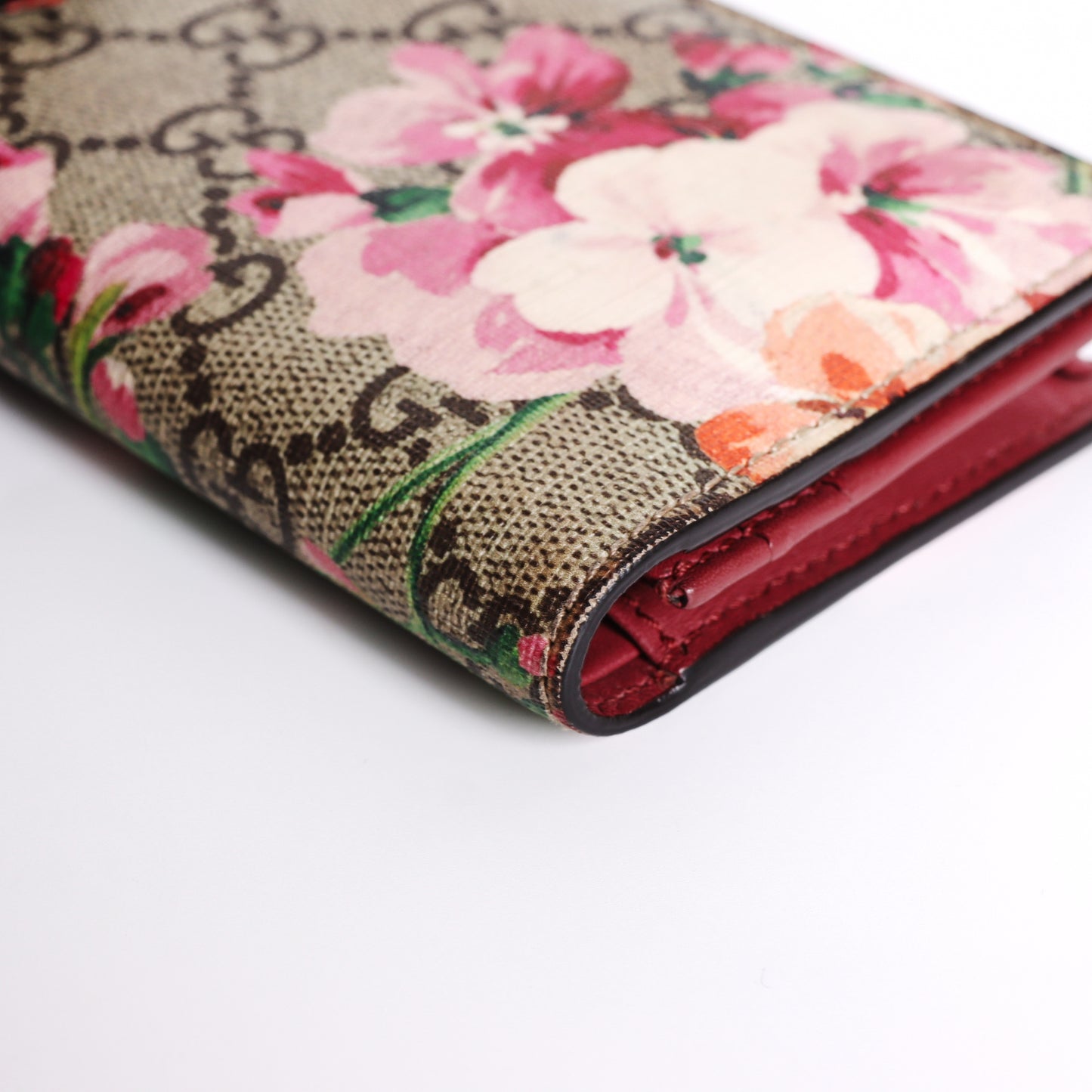Pre-Owned Gucci GG Blooms Bifold Pink GG Supreme Canvas Wallet 34296656