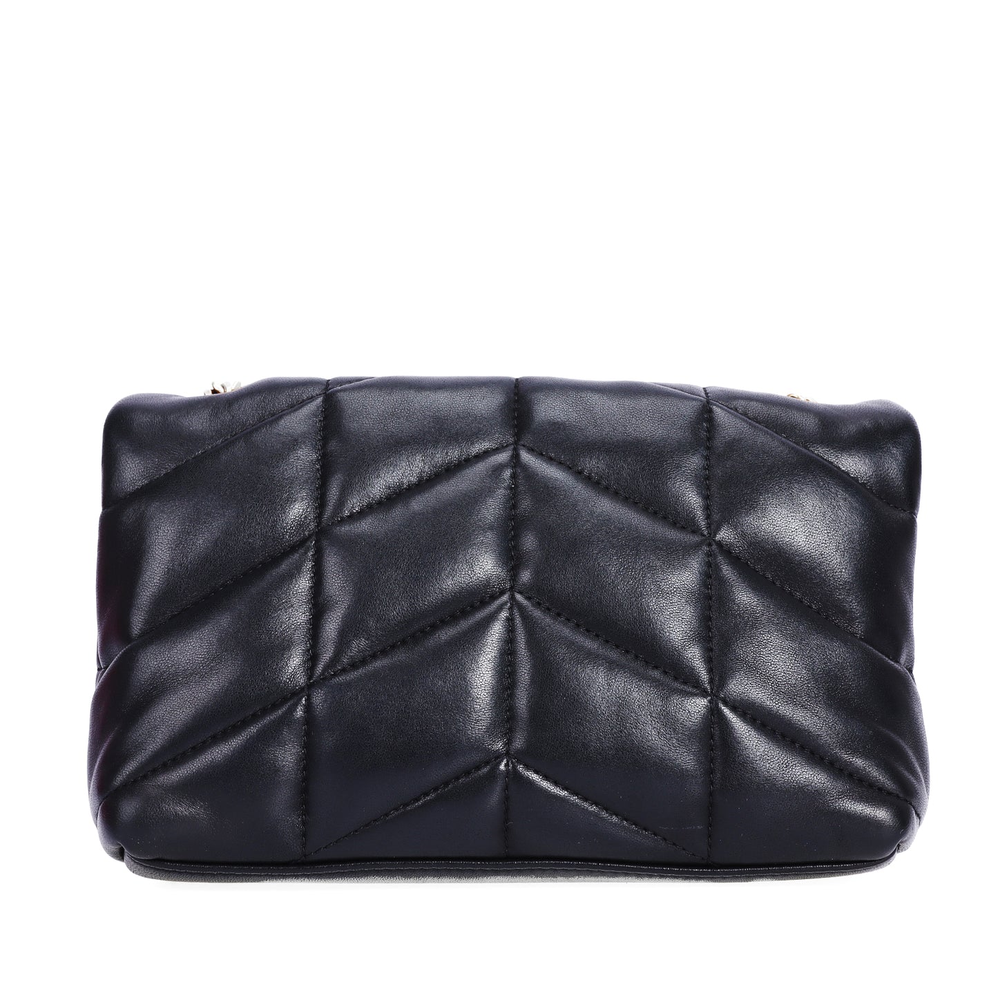 Pre-Owned Saint Laurent Loulou Puffer Black Lambskin Leather Shoulder Bag 34941185