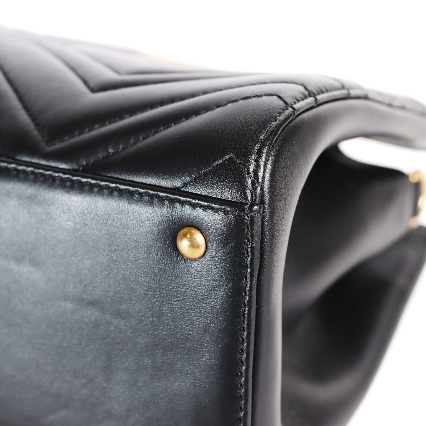 Pre-Owned Gucci GG Marmont Black Matelassé Calfskin Shoulder Bag 35428517