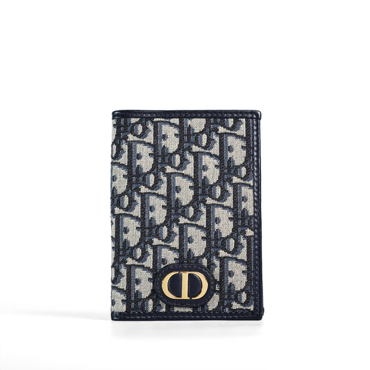Pre‑Owned Dior 30 Montaigne Dark Blue Oblique canvas Wallet 35750334