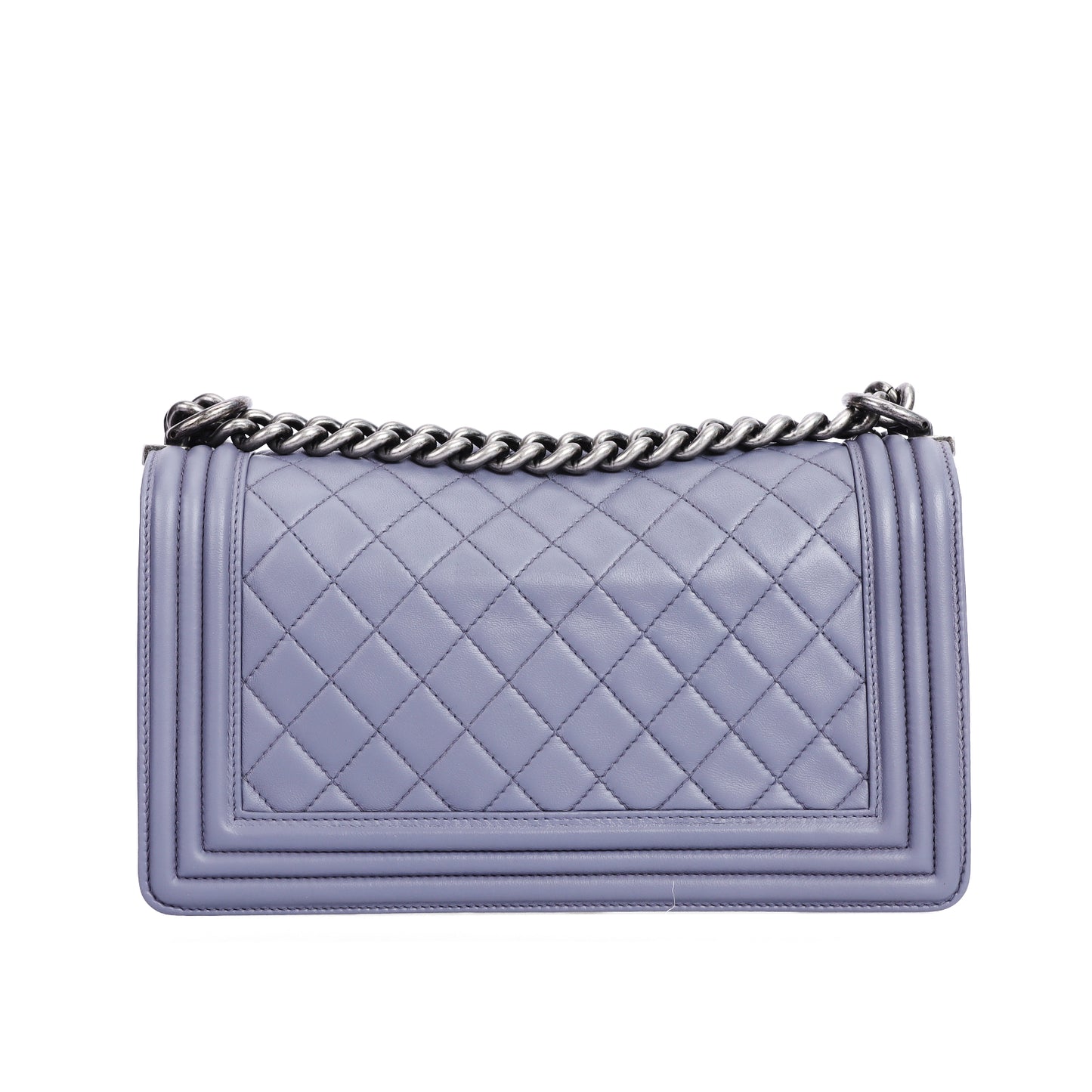 Pre-Owned Chanel Boy Lavender Lambskin Crossbody Bag 36708851 L