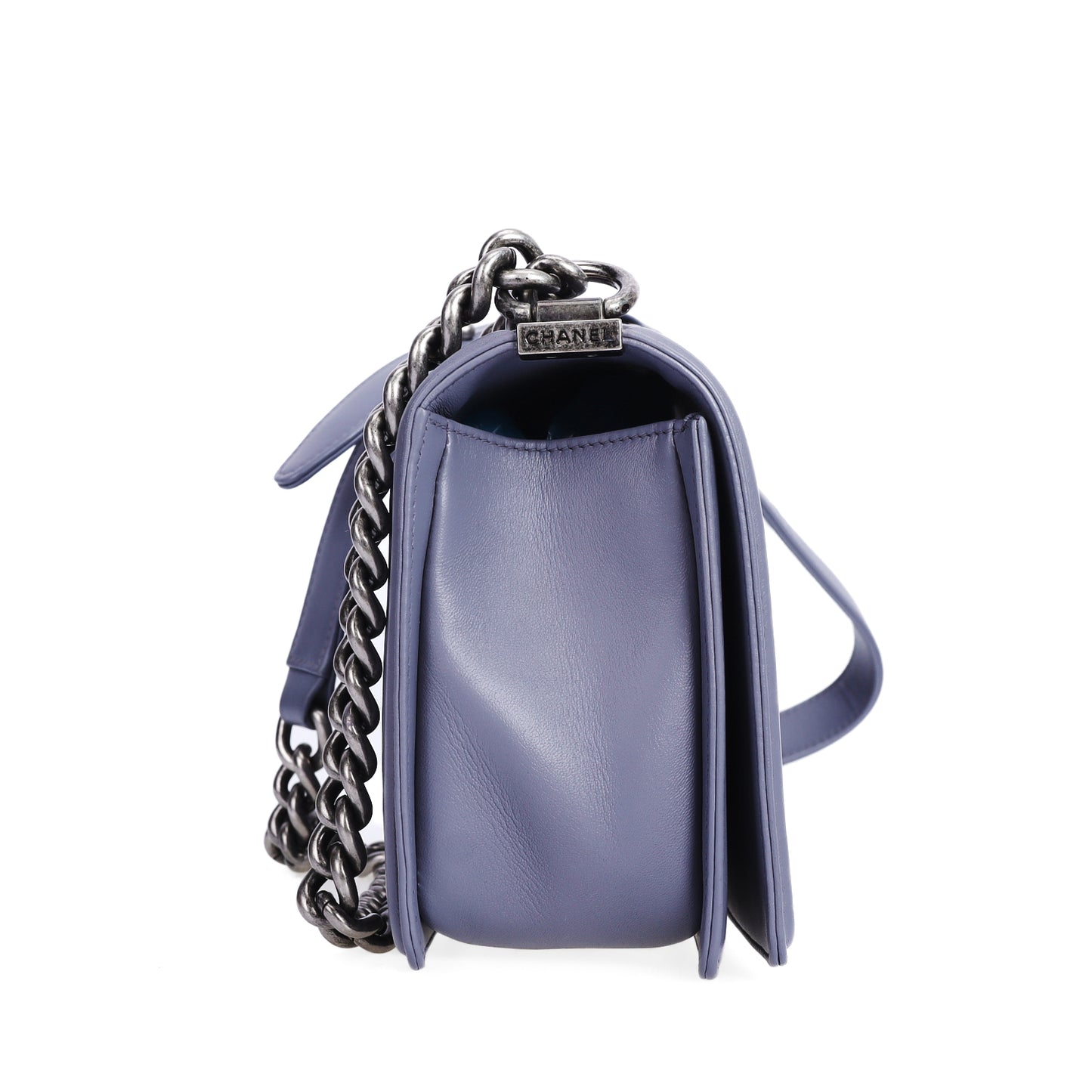 Pre-Owned Chanel Boy Lavender Lambskin Crossbody Bag 36708851 L