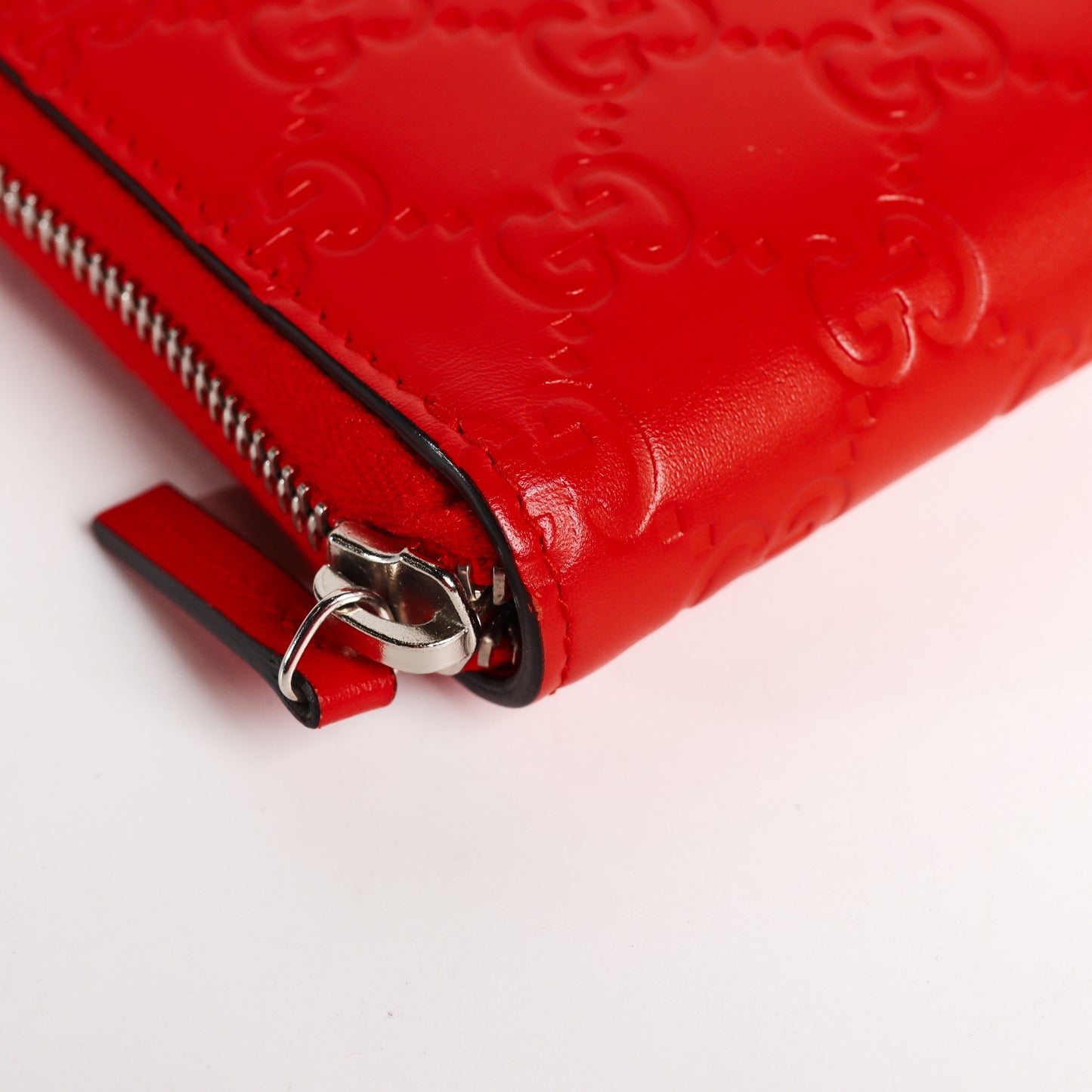 Pre-Owned Gucci Signature Red Calfskin Long Wallet 37241565