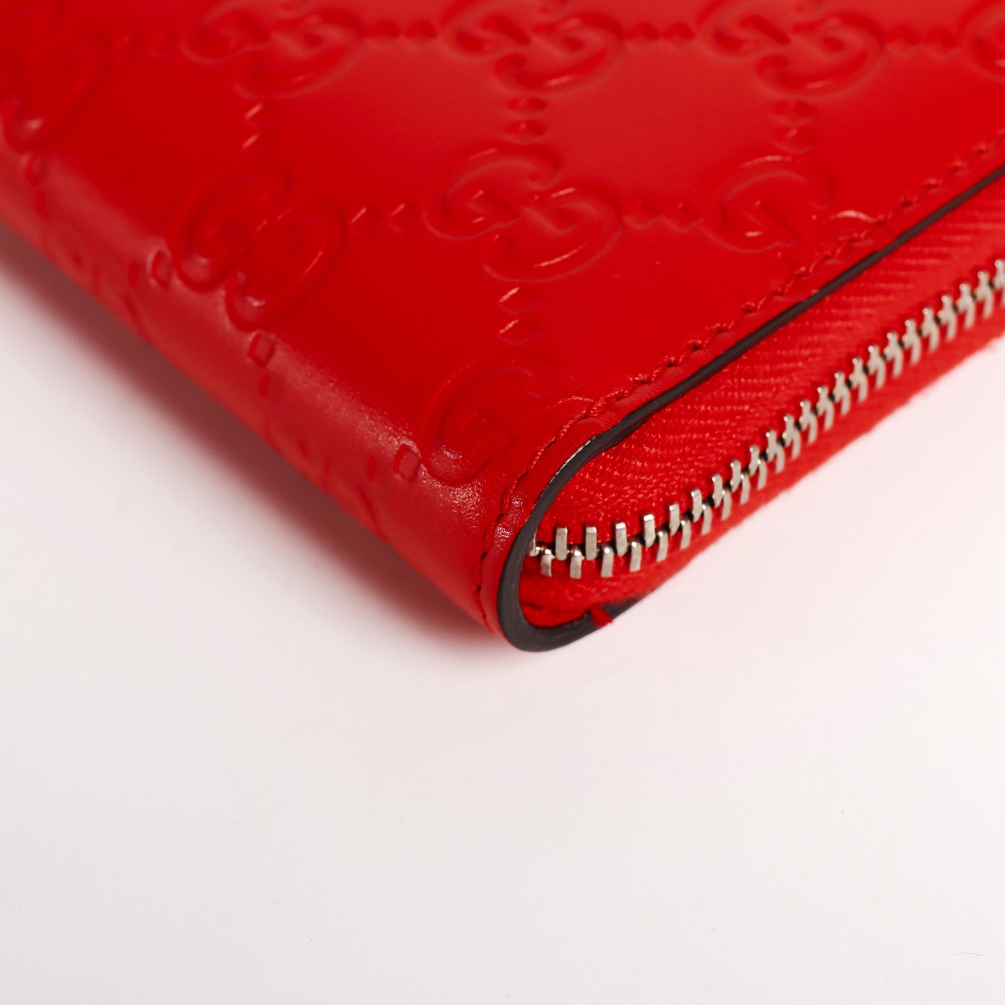 Pre-Owned Gucci Signature Red Calfskin Long Wallet 37241565