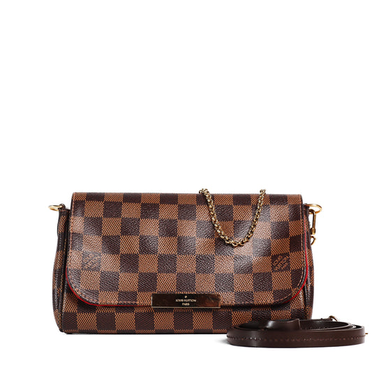 Pre-Owned Louis Vuitton Favorite Damier Ebene Brown Coated Canvas Shoulder Bag 37639758