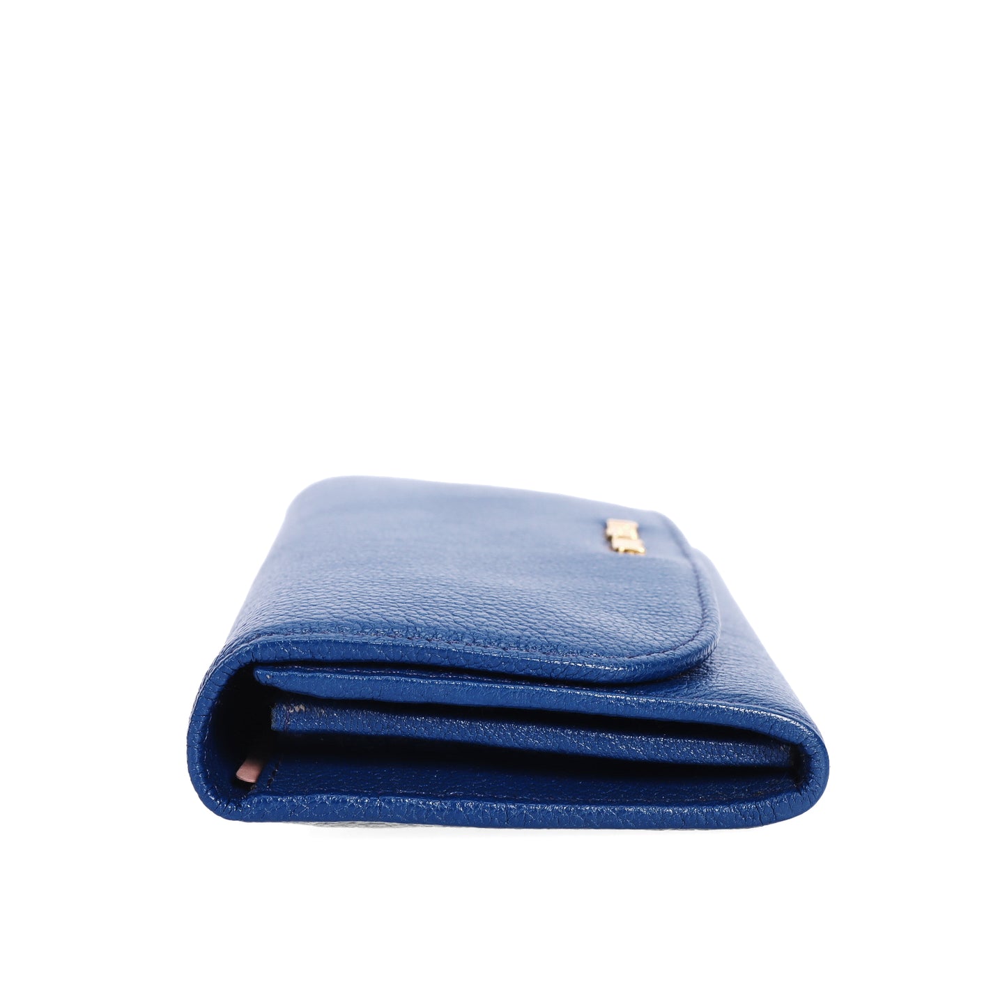 Pre-Owned Miu Miu Blue Calfskin Long Wallet 37868078