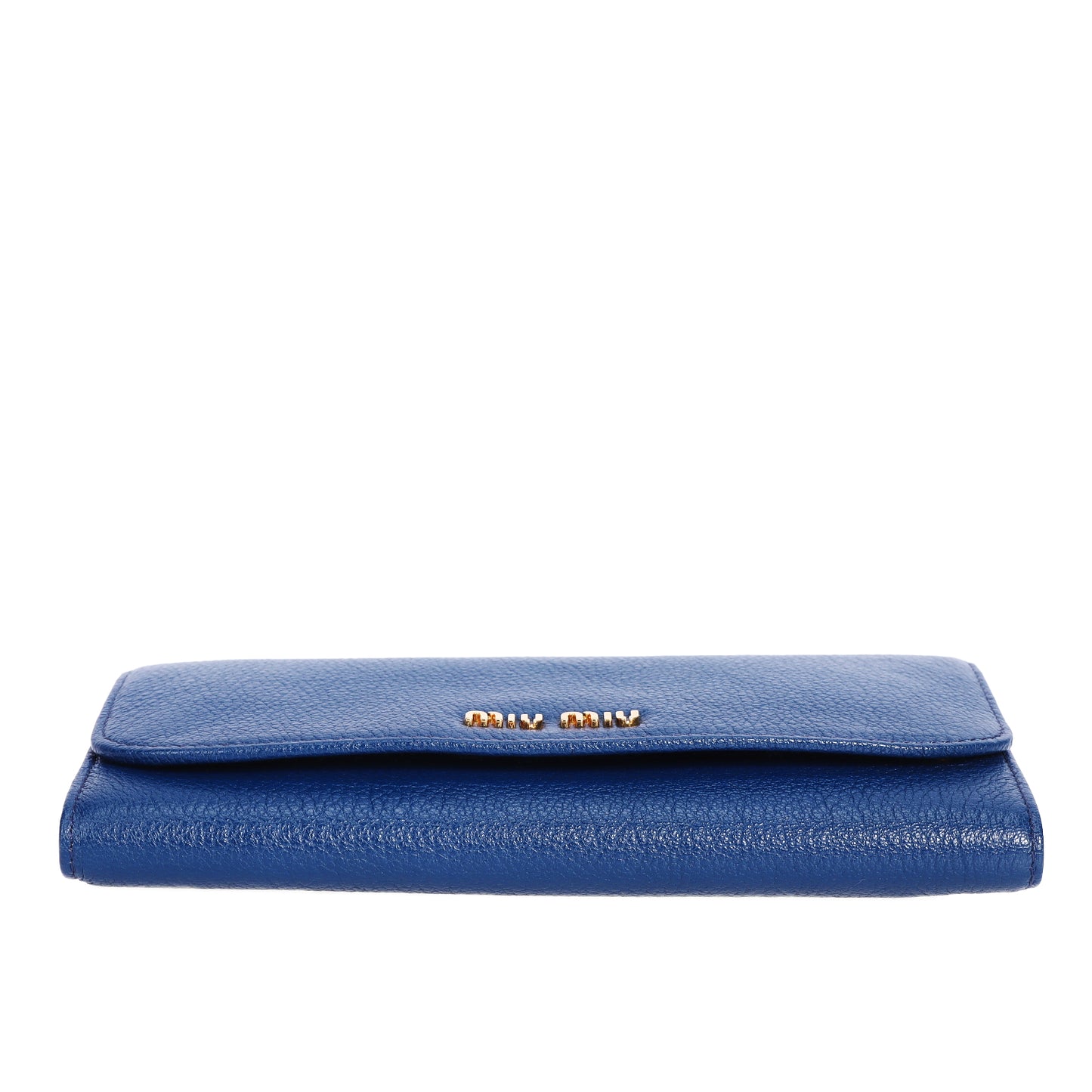 Pre-Owned Miu Miu Blue Calfskin Long Wallet 37868078