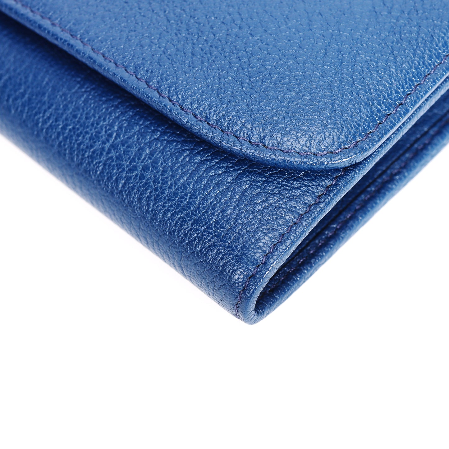 Pre-Owned Miu Miu Blue Calfskin Long Wallet 37868078