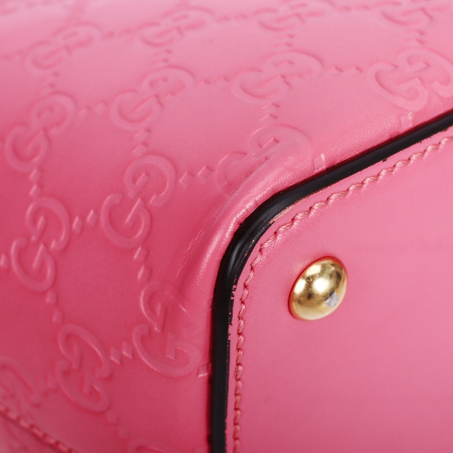 Pre-Owned Gucci Guccissima Pink Calfskin Shoulder Bag 39876849