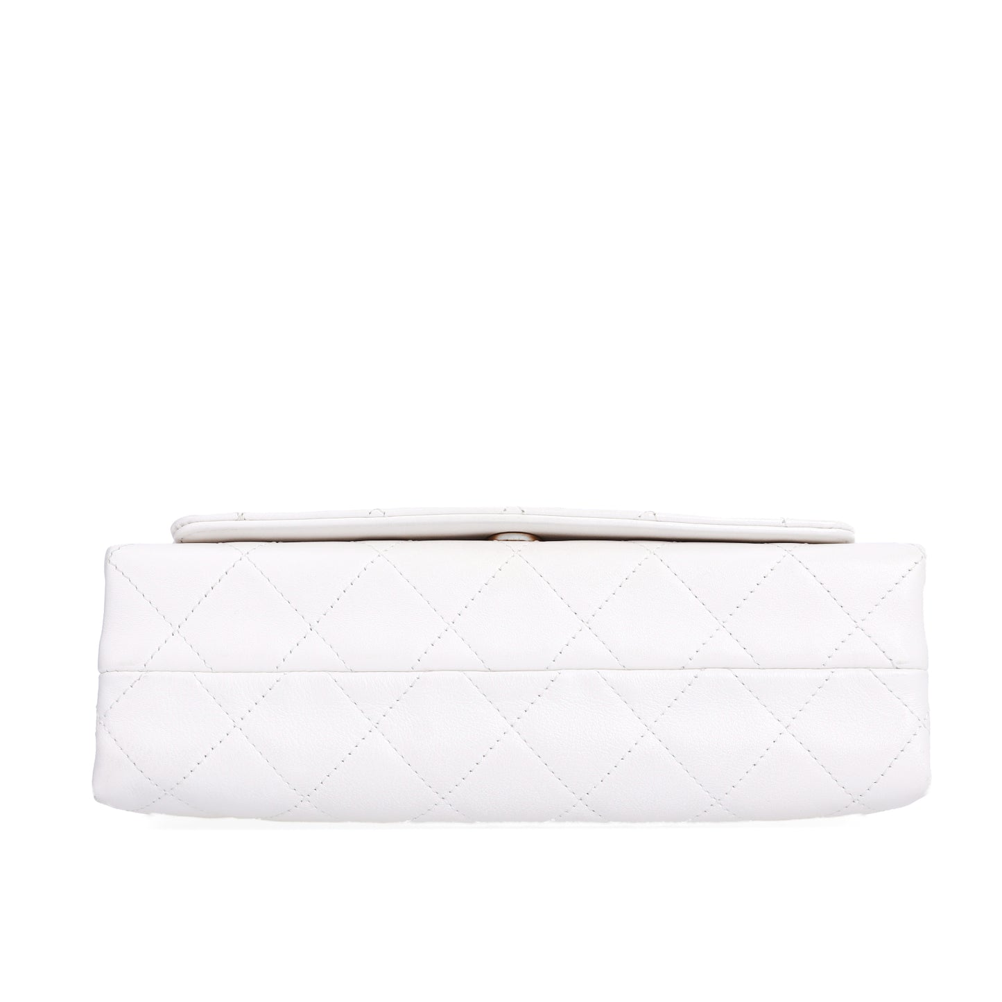 Pre-Owned Chanel Flap White Calfskin Shoulder Bag 40569417 L