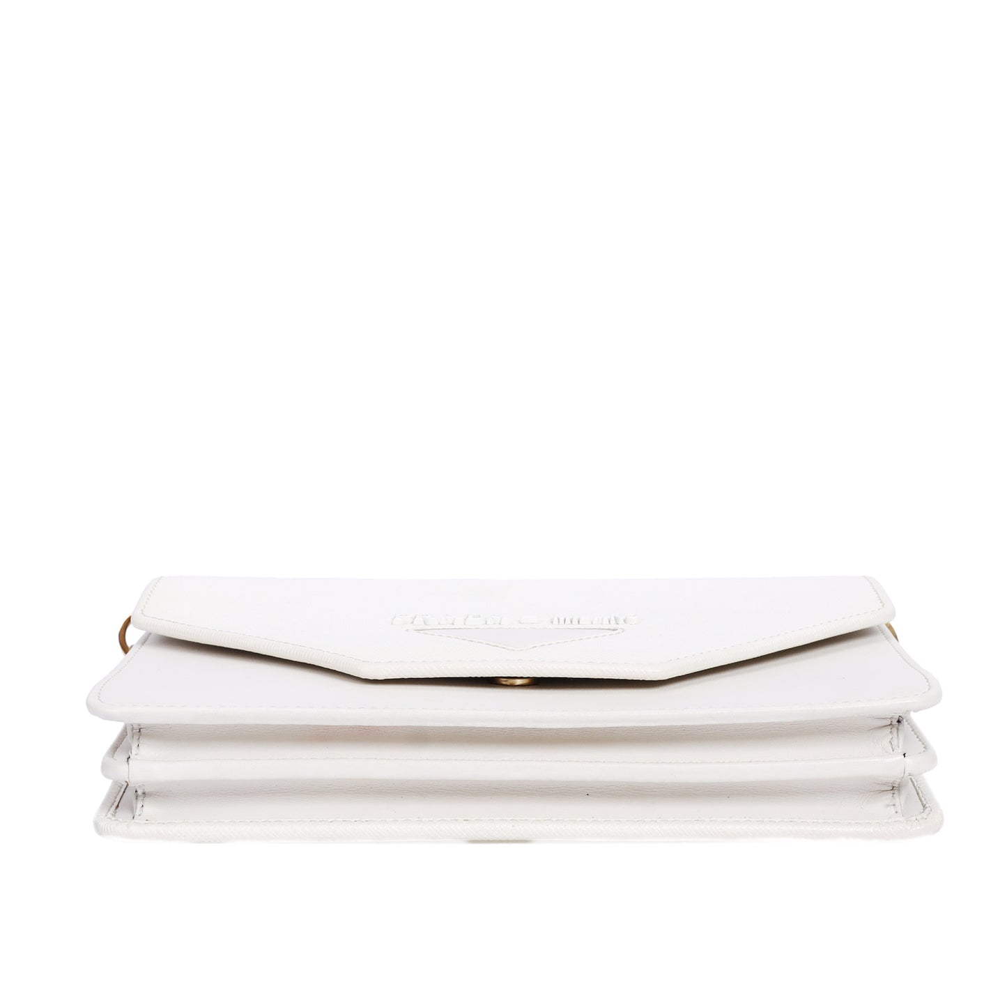 Pre-Owned PRADA Saffiano White Calfskin Wallet on Chain 40620226