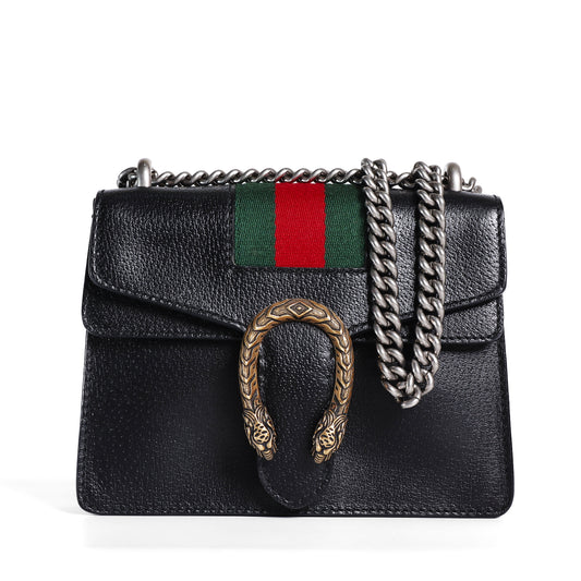 Pre-Owned Gucci Dionysus Black Calfskin Shoulder Bag 40799391