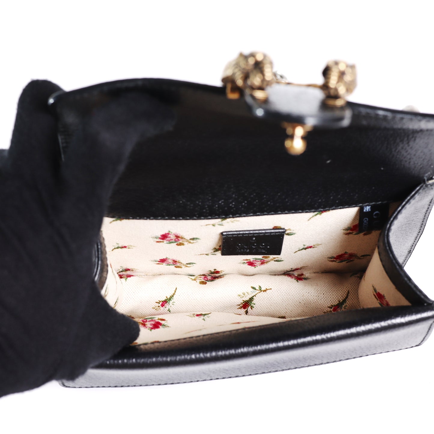 Pre-Owned Gucci Dionysus Black Calfskin Shoulder Bag 40799391