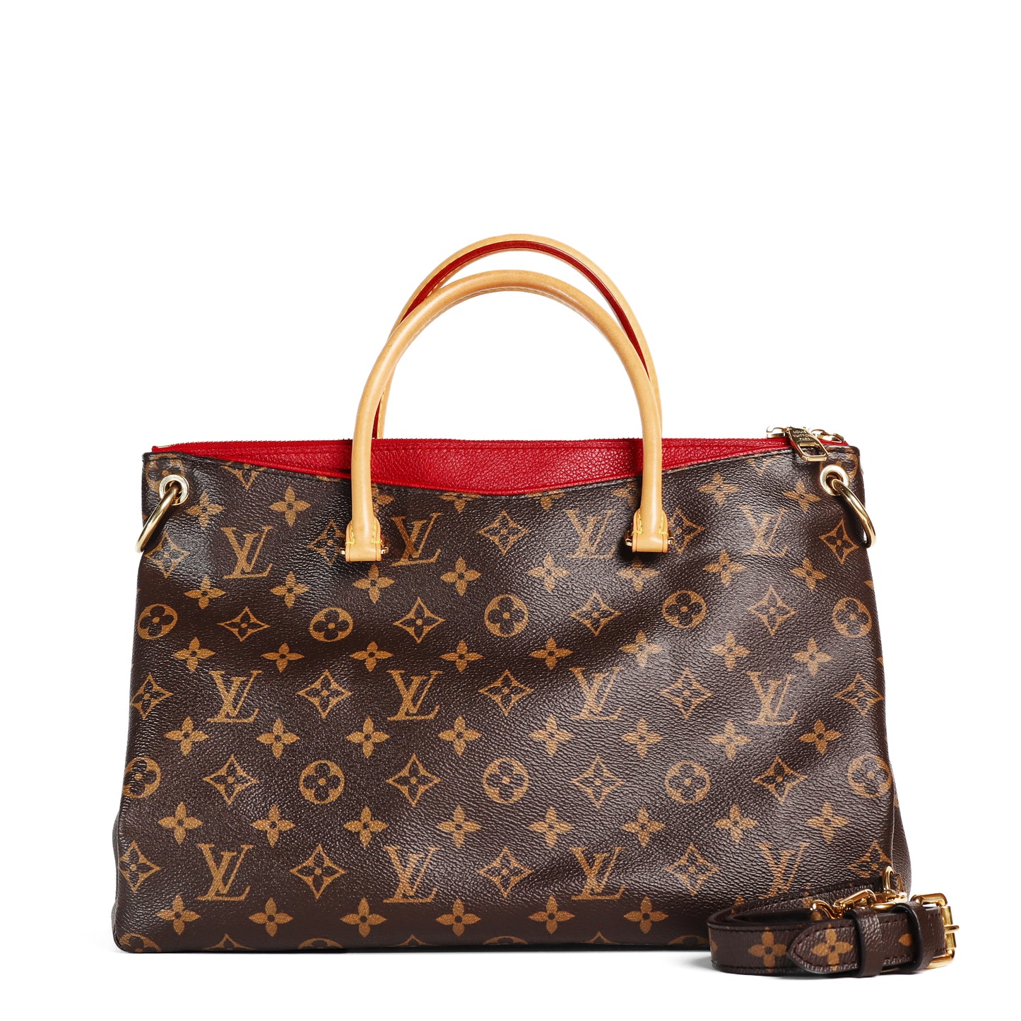 Pre-Owned Louis Vuitton Pallas MM Monogram Brown Coated Canvas Shoulder Bag 43120706