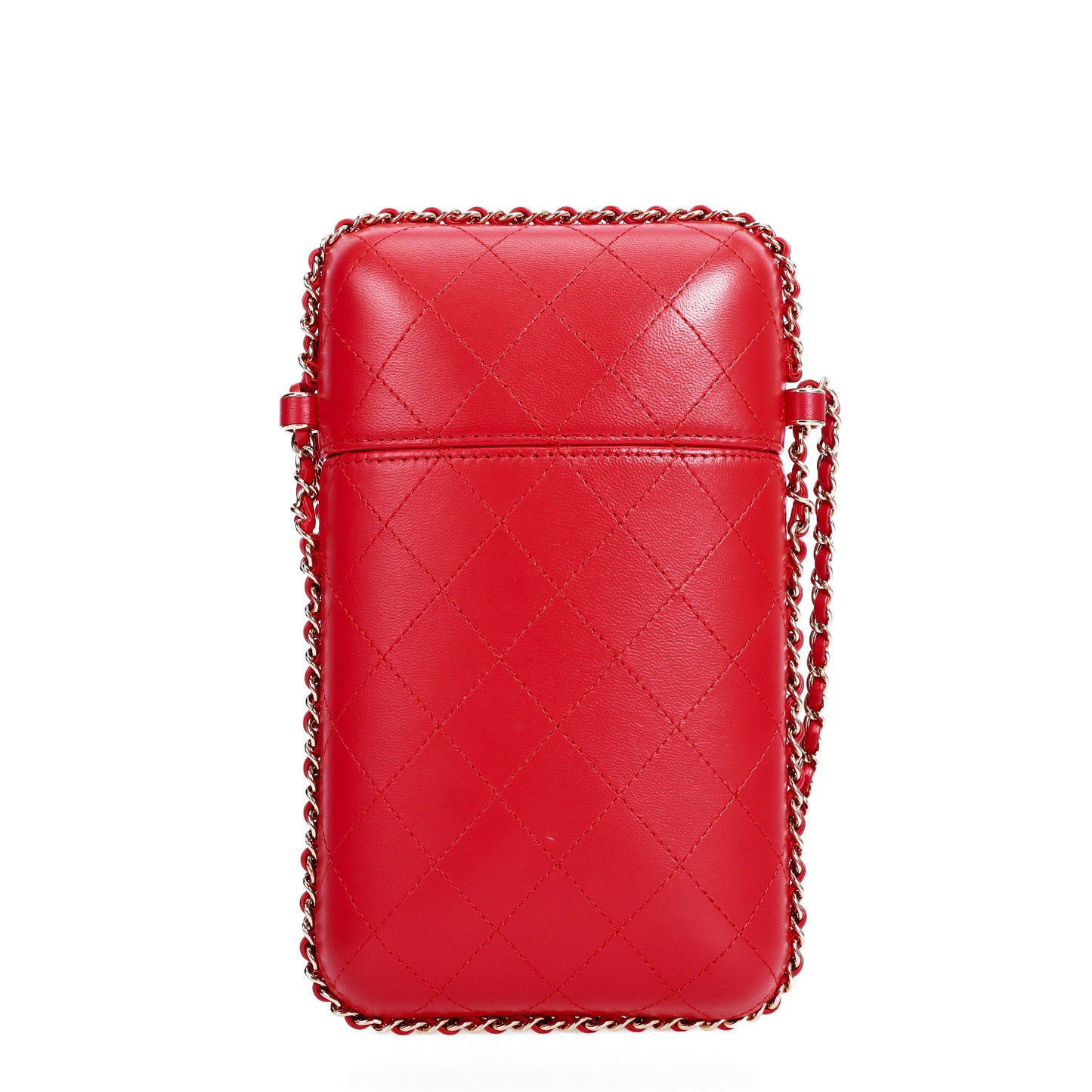Pre-Owned Chanel Quilted Red Calfskin Crossbody Bag 43247905L