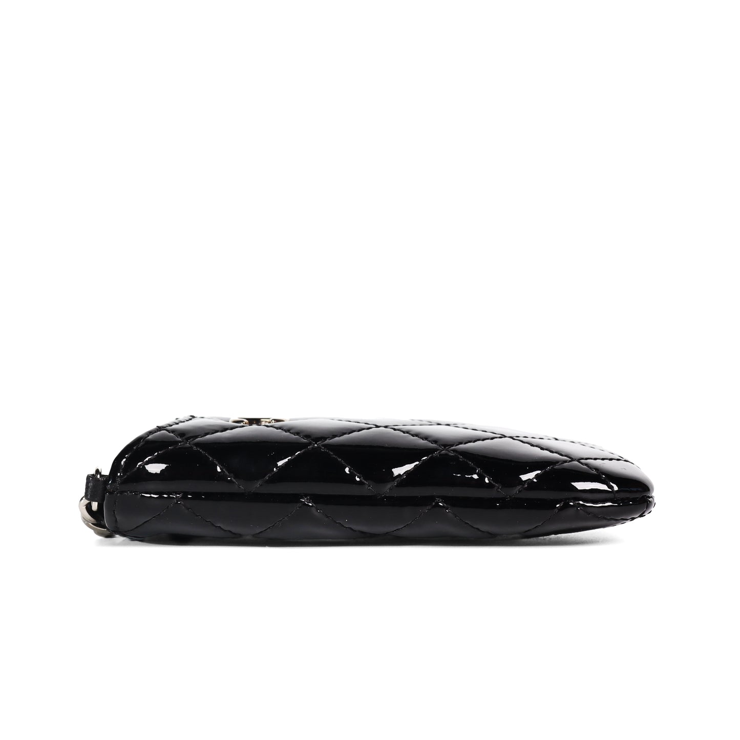 Pre-Owned Chanel Quilted Black Patent Leather Phone Bag 45136329