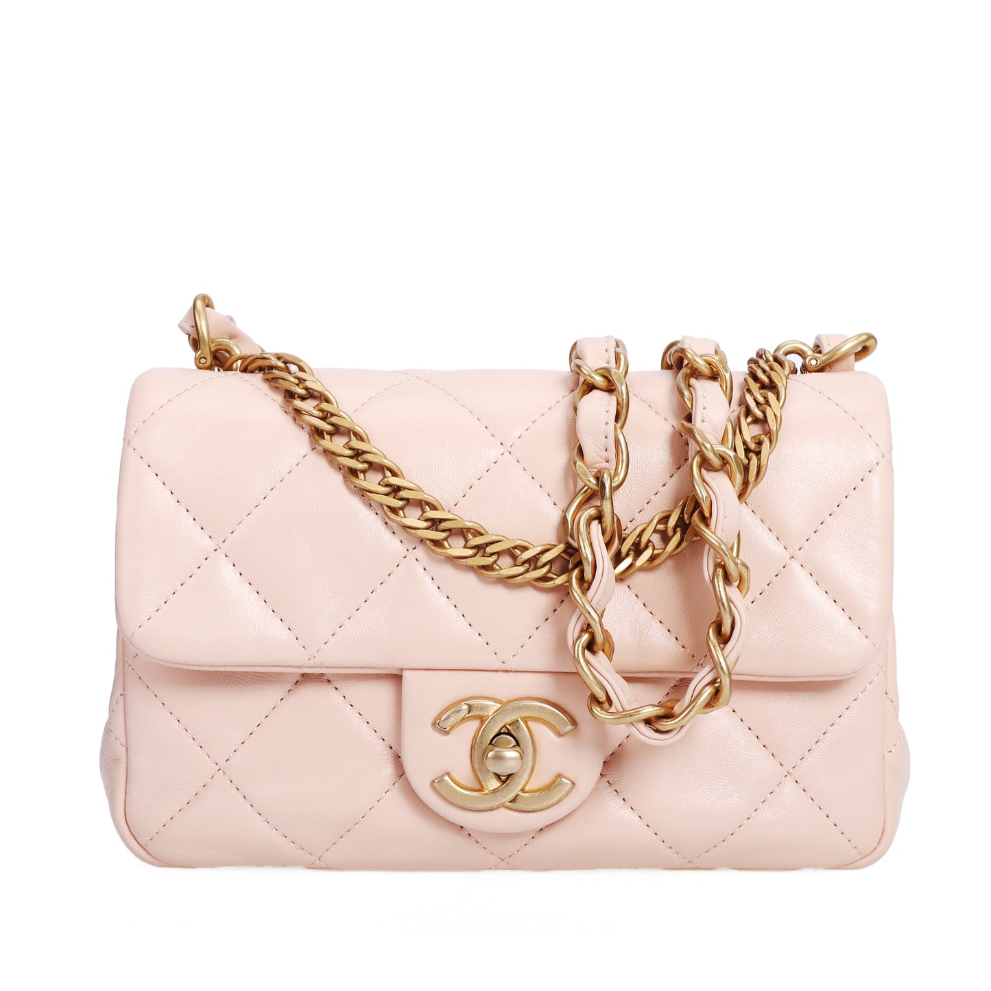 Pre-Owned Chanel Fancy Jewel Flap Light Pink Lambskin Shoulder Bag 45210438 L