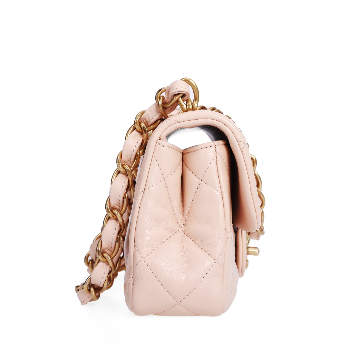 Pre-Owned Chanel Fancy Jewel Flap Light Pink Lambskin Shoulder Bag 45210438 L