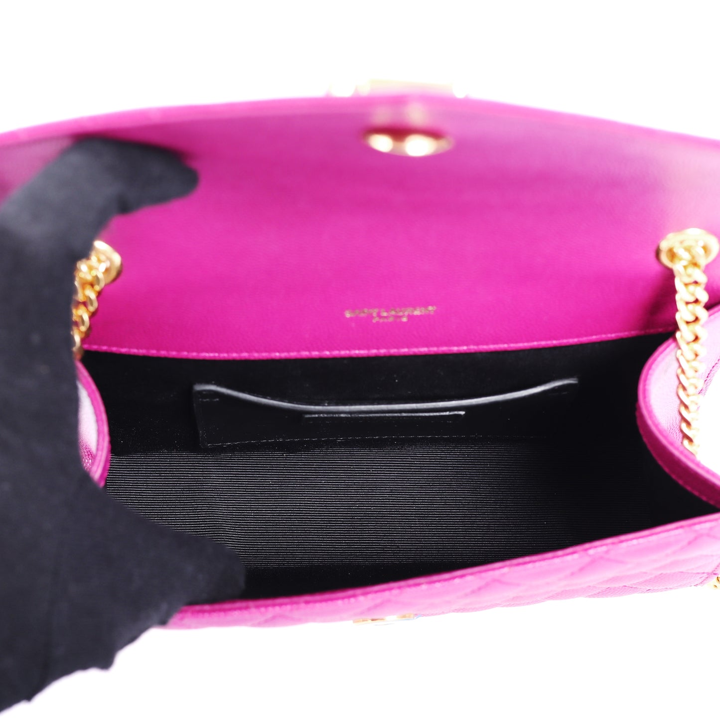 Pre-Owned Saint Laurent YSL Envelope Pink Grainy Leather Shoulder Bag 45258817 L