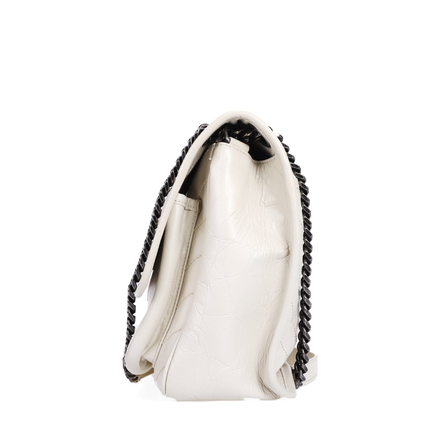 Pre-Owned Saint Laurent Niki White Calfskin Shoulder Bag 45316153 L