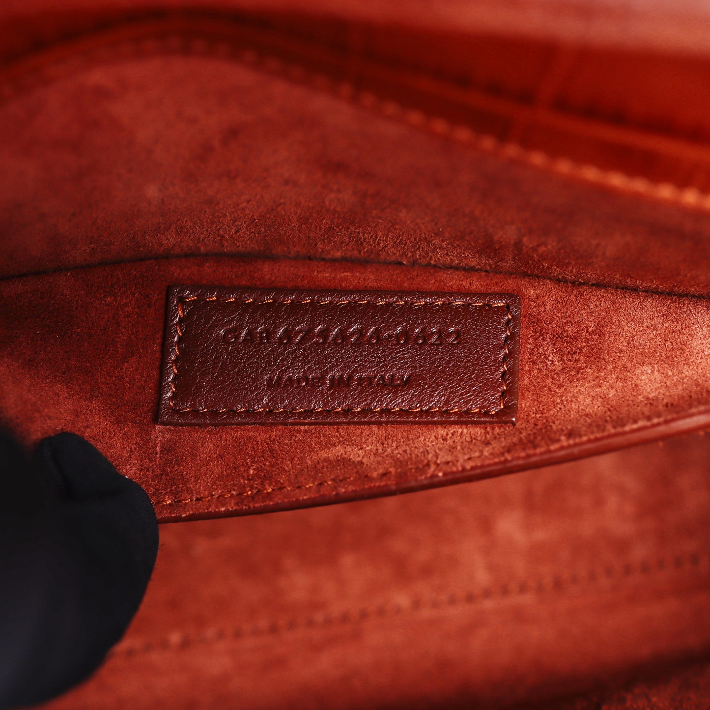 Pre-Owned Saint Laurent Brown Embossed Calfskin Shoulder Bag 45438332 L