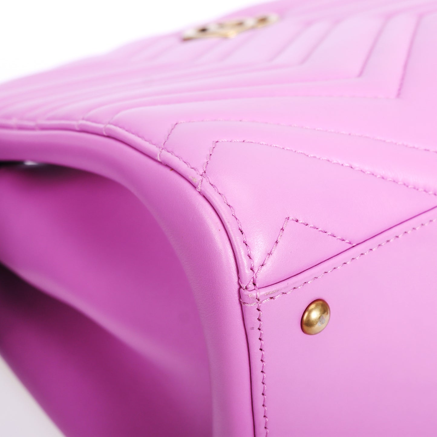 Pre-Owned Gucci Marmont Purple Calfskin Shoulder Bag 45812544