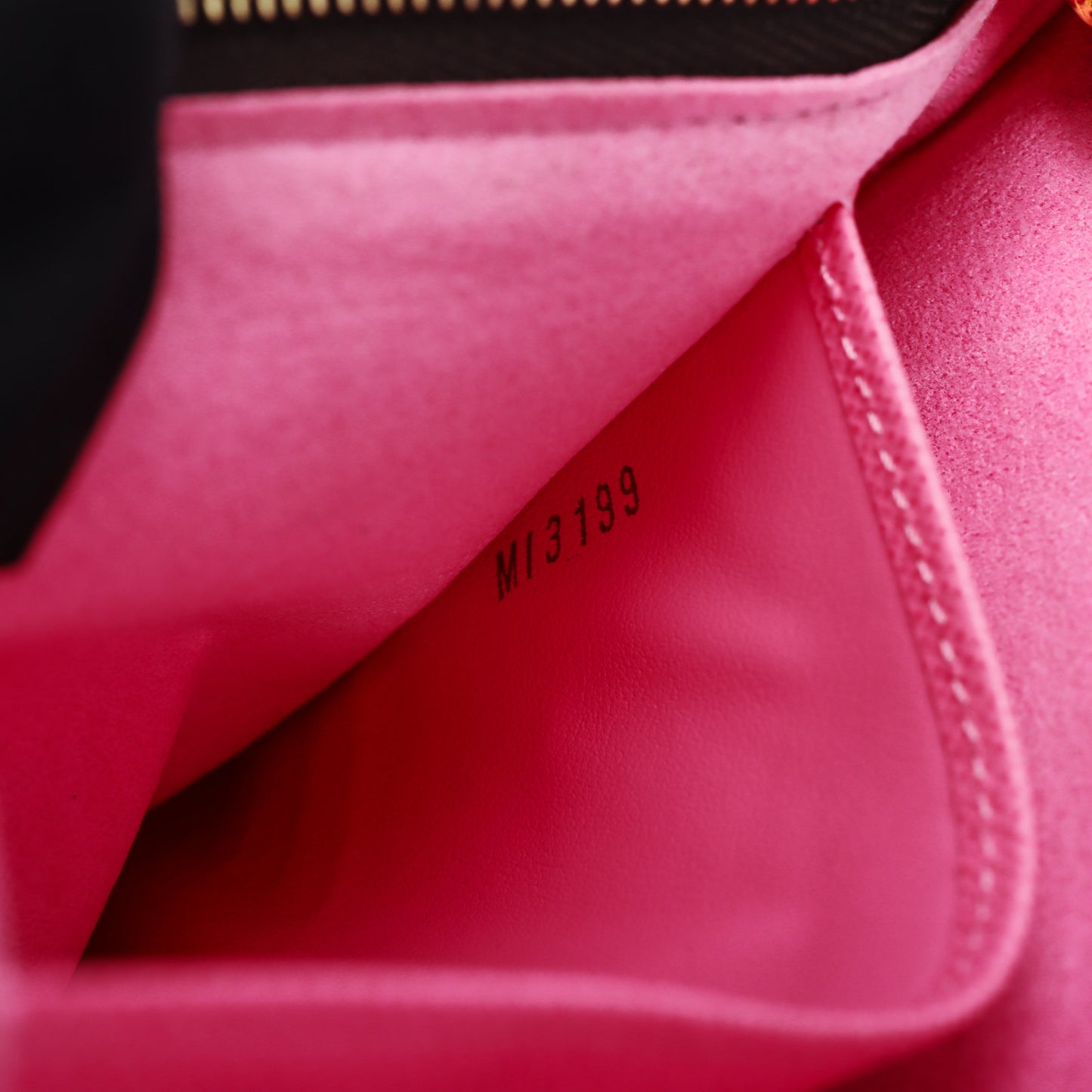 Pre-Owned Louis Vuitton Double Zip Pochette Brown Coated Canvas Crossbody Bag 46381780