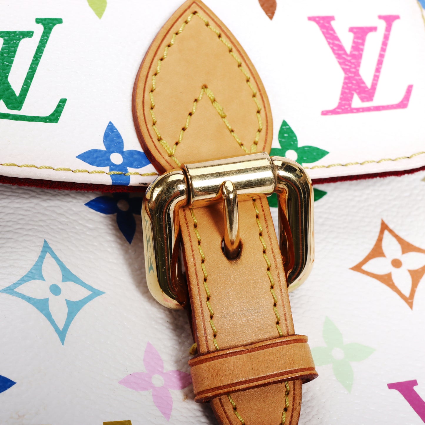 Pre-Owned Louis Vuitton Priscilla White Murakami  Coated Canvas Top Handle Bag 46418986