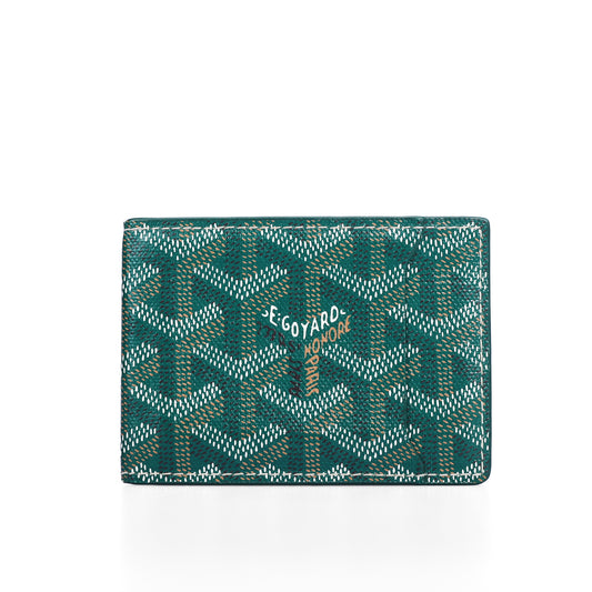 Pre-Owned Goyard Saint Marc Green Goyardine Coated Canvas Card Holder 46953278