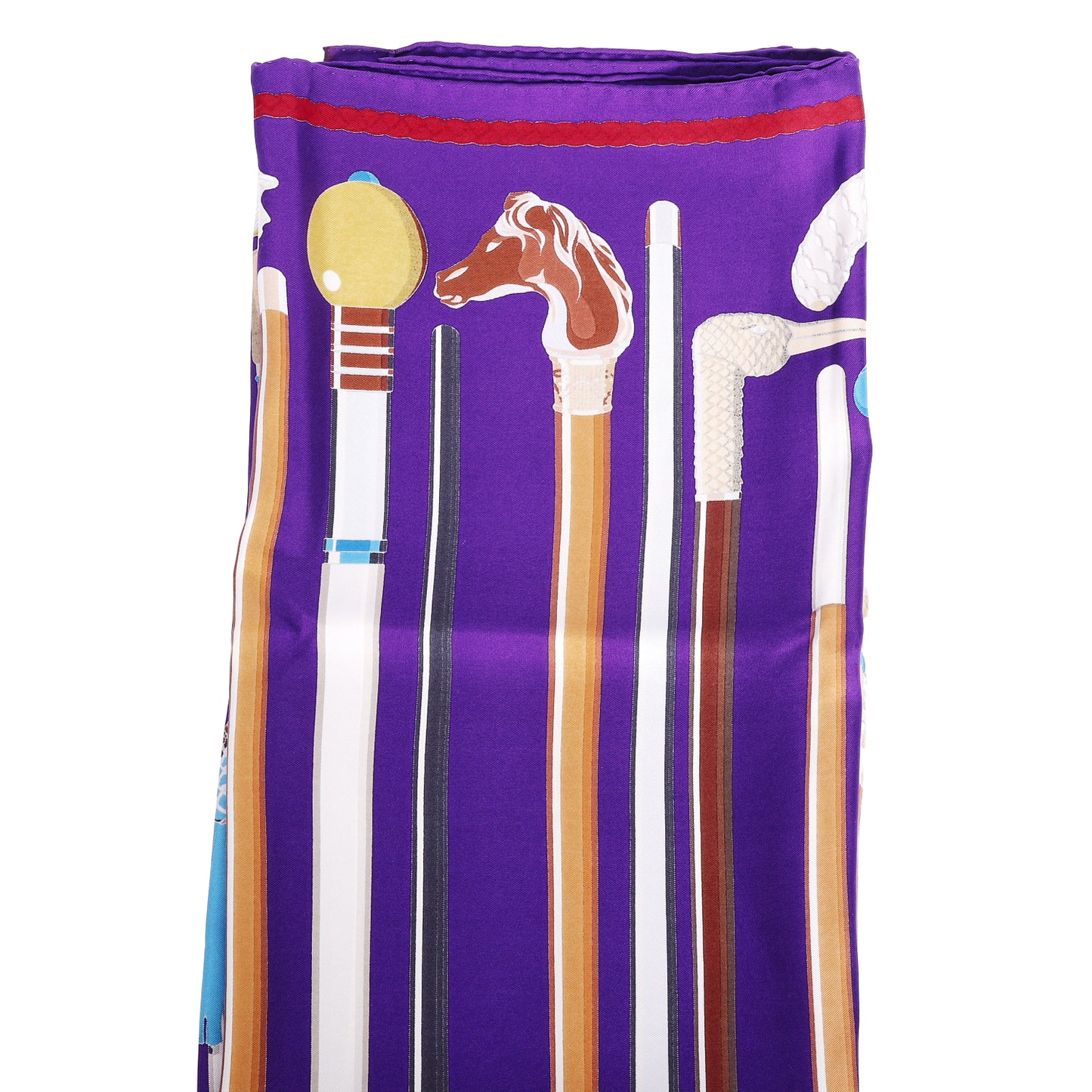 Pre-Owned Hermès Les Cannes Purple Silk Scarf 47319651L