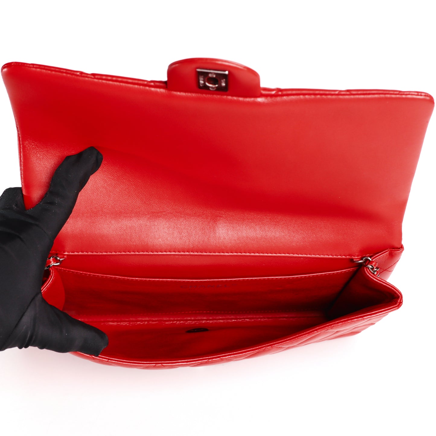 Pre-Owned Chanel Classic Flap Red Lambskin Shoulder Bag 48419950 L