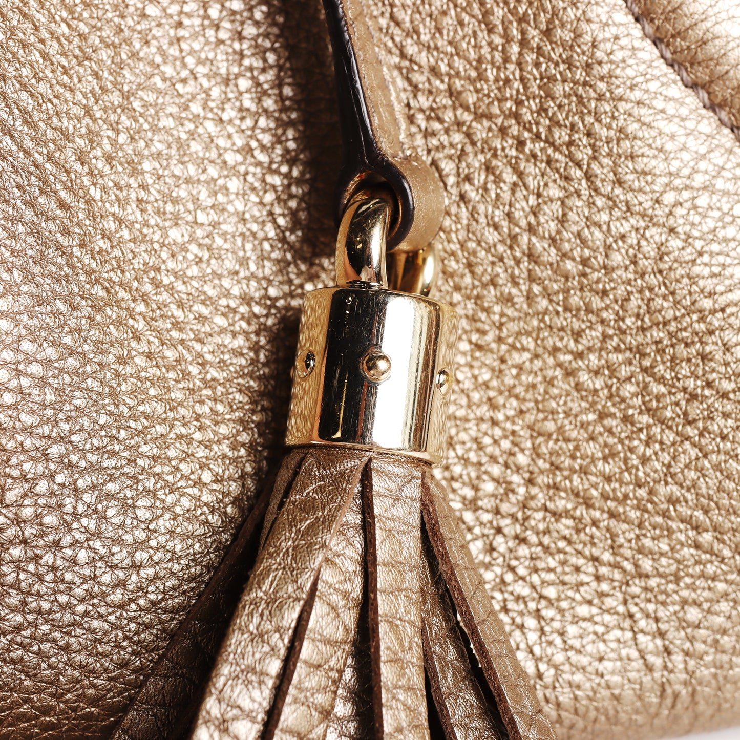 Pre-Owned Gucci Soho Metallic Gold Calfskin Shoulder Bag 48666396