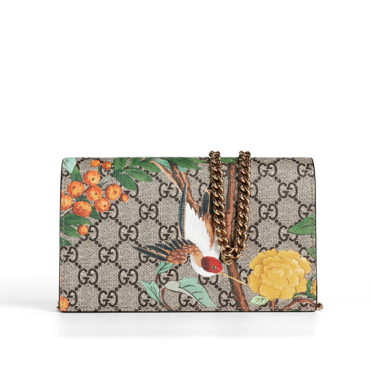Pre-Owned Gucci Tian GG Supreme Beige Coated Canvas Small Leather Goods 49841374