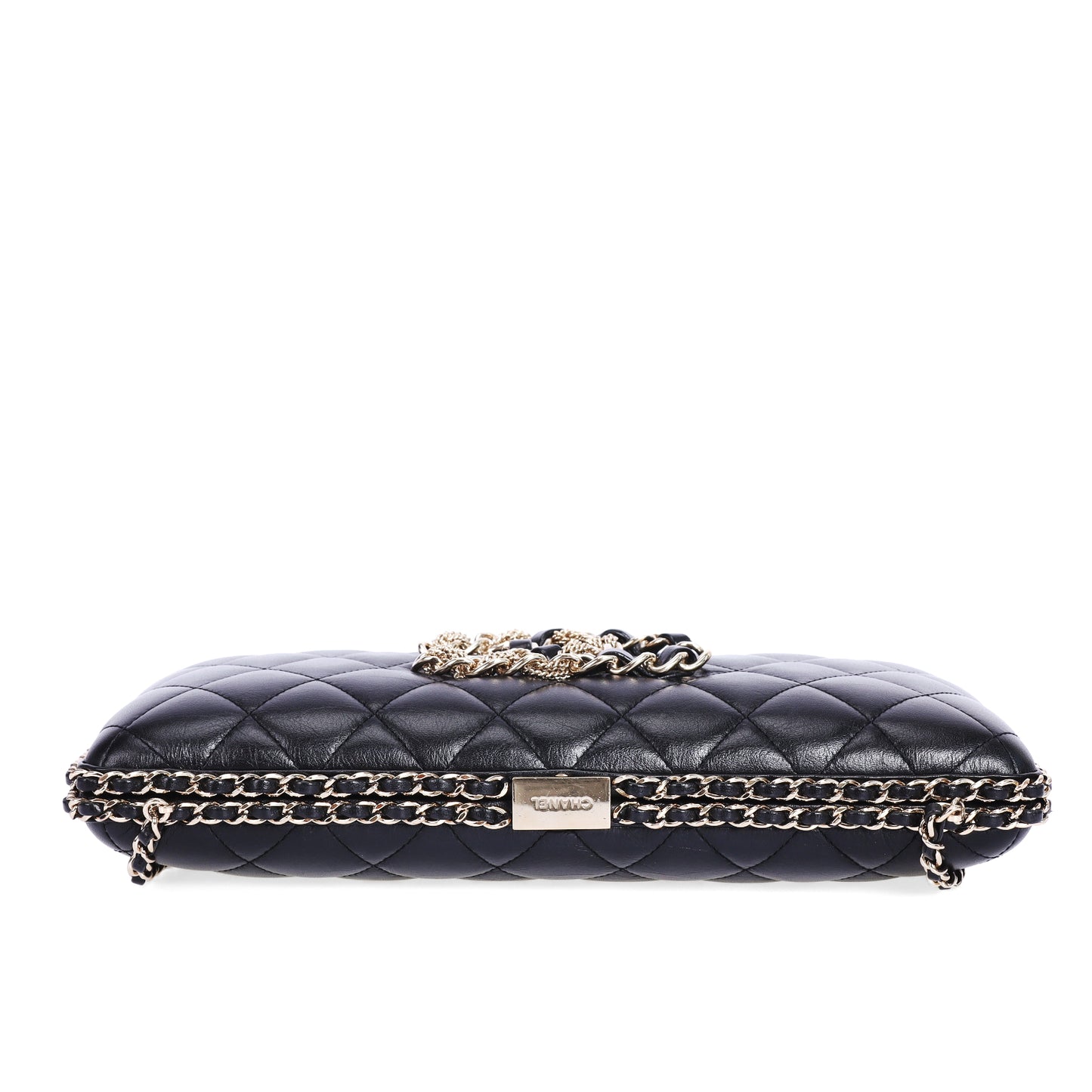 Pre-Owned Chanel Black Quilted Lambskin Evening Clutch Shoulder Bag 50505901