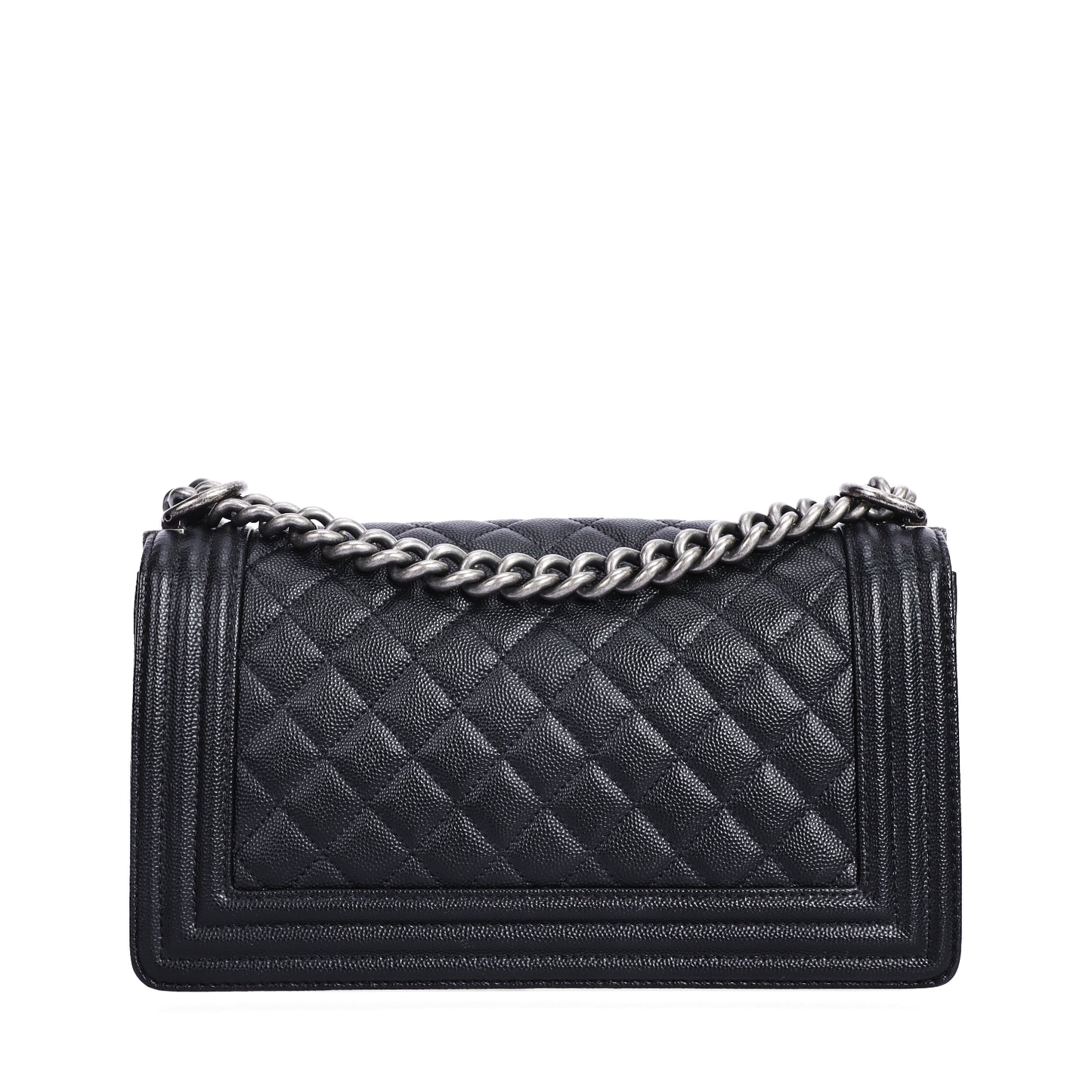 Pre-Owned Chanel Boy Medium Size Black Calfskin Leather Crossbody Bag 50888397 L