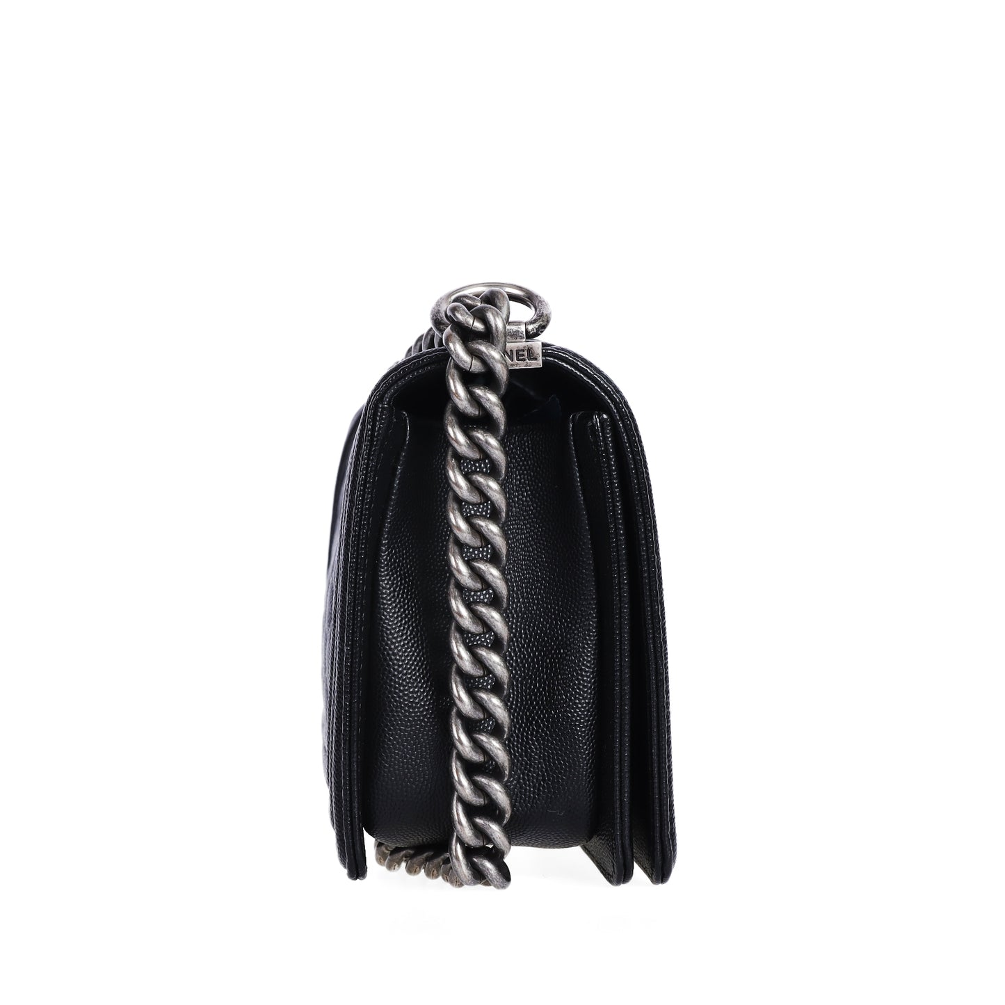 Pre-Owned Chanel Boy Medium Size Black Calfskin Leather Crossbody Bag 50888397 L