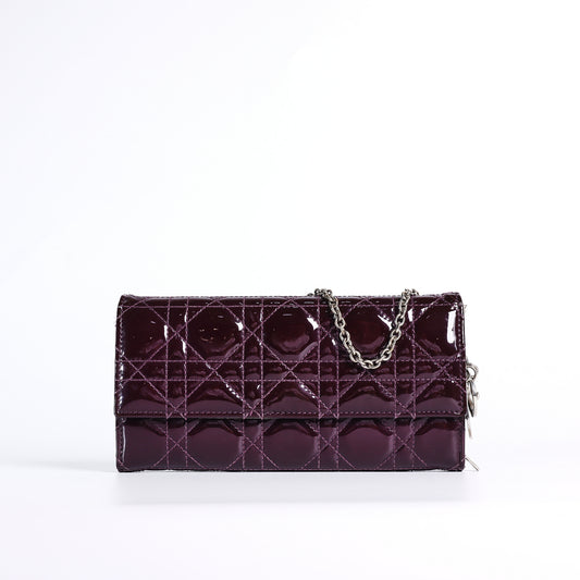 Pre-owned DIOR Purple Cannage Wristlet 51860758