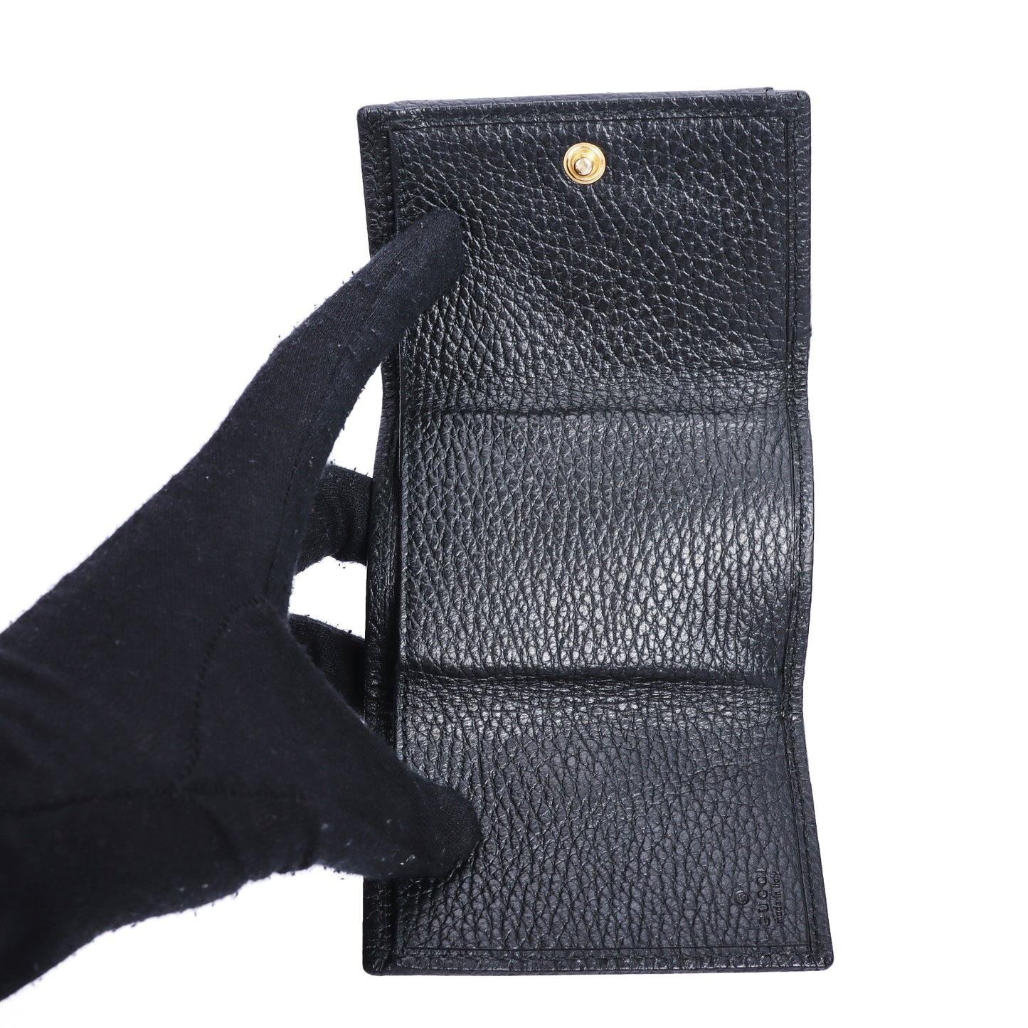 Pre-Owned Gucci Black Calfskin Wallet 52151643