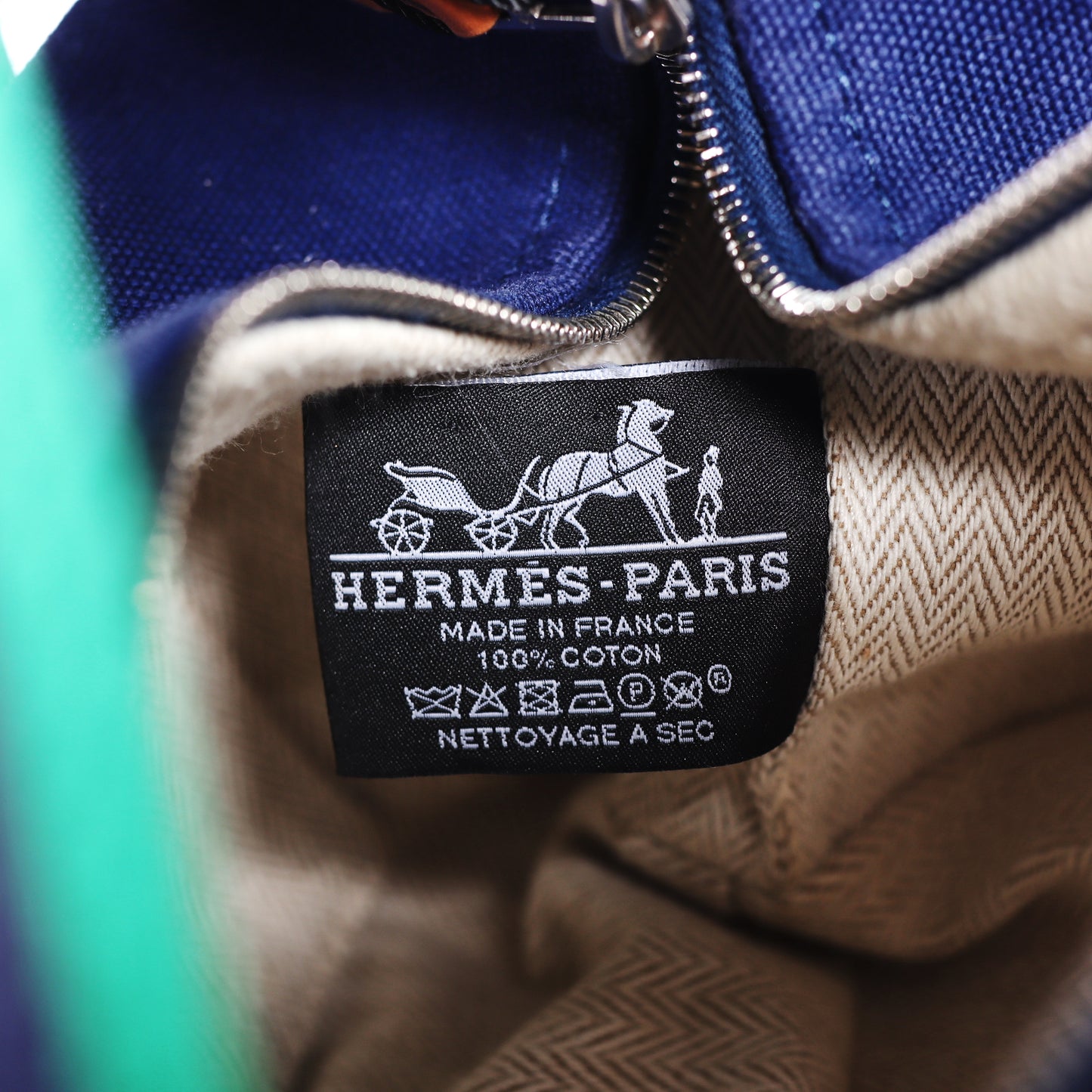 Pre-Owned Hermès Bride-a-Brac Blue Canvas Top Handle Bag 52400618L