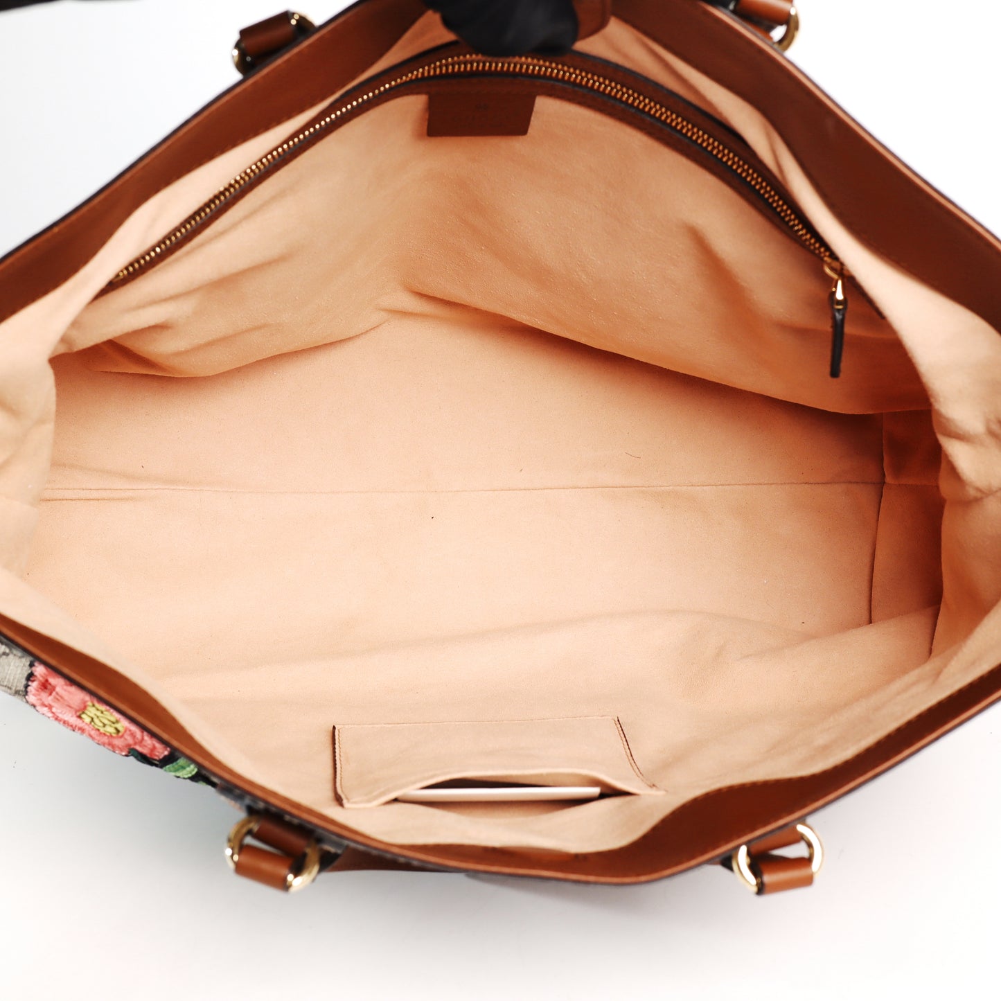 Pre-Owned Gucci GG Supreme Embroidered Beige Coated Canvas Shoulder Bag 52717578 C