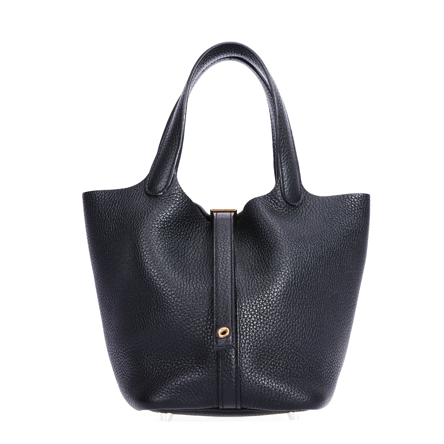 Pre-Owned Hermès Picotin Lock Black Taurillon Clémence Leather Top Handle Bag 53350275 L