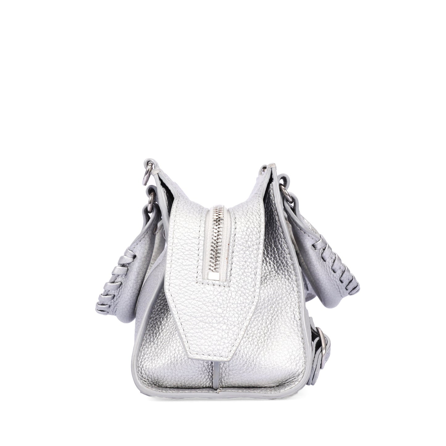 Pre-Owned Balenciaga City Silver Calfskin Shoulder Bag 54450961