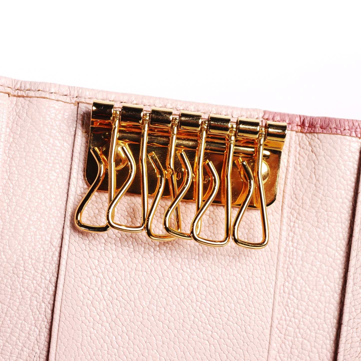 Pre-Owned Miu Miu Bow Pink Calfskin Key Pouch 55977741